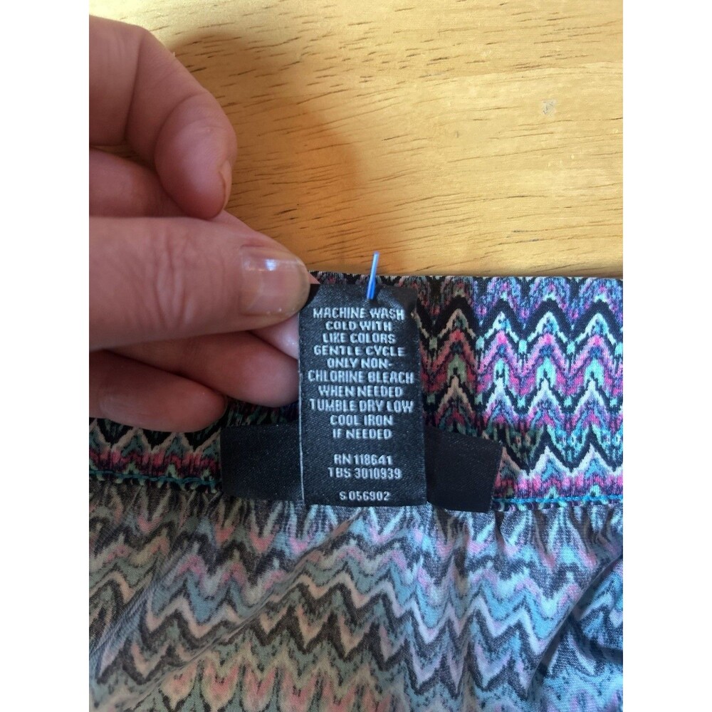 Lane Bryant Maxi Skirt 26/28 Chevron Print Side Slits Stretch Boho Long Plus - Picture 5 of 13